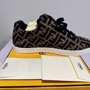 Fendi Brown Tech Fabric Sneakers : Size 6